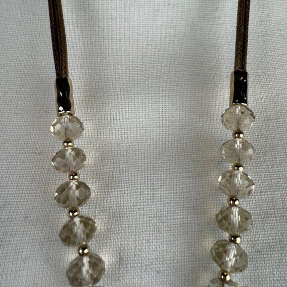 NWT Dragonfly Statement Necklace and Earrings Set Gold Tone Beads Crystals - Picture 5 of 12